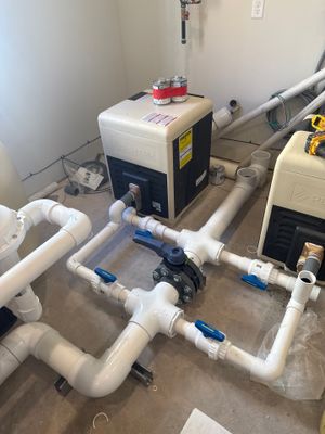 Valve manifold — the handles let you send water wherever you want it