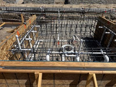 Steel and plumbing together, right before the concrete goes on